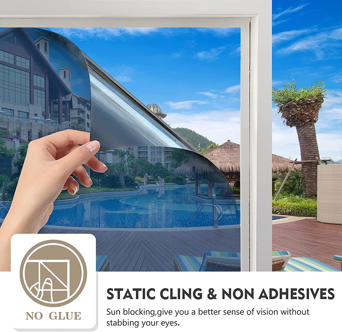 Premium one-way mirror window film: privacy, sun protection &amp; heat regulation 